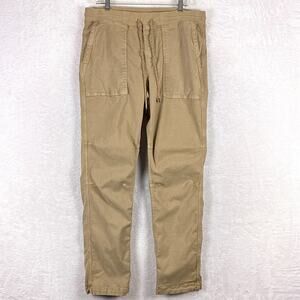 Faherty Traveler Pants Mens L Tan Drawstring Elastic Joggers Preppy Huckberry